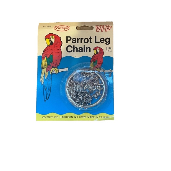 Vo-Toys Parrot Metal Leg Foot Chain Large Birds Bird 3 Feet Strong Lead Taiwan - Picture 1 of 1